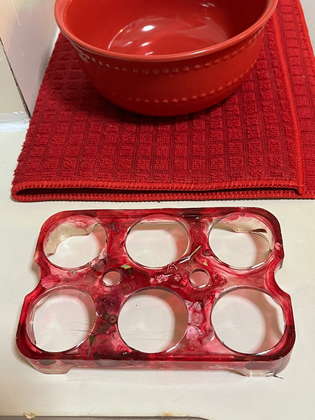 Custom made Bedazzled Resin Egg Holder for 6 eggs
