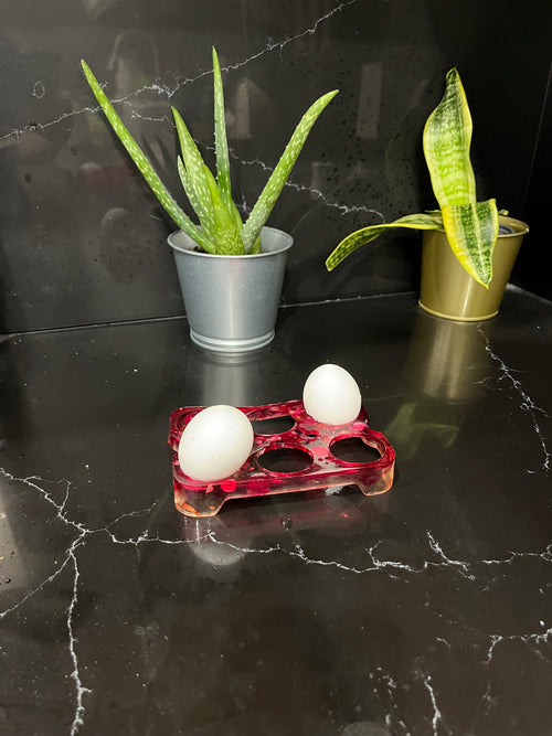 Custom made Bedazzled Resin Egg Holder for 6 eggs